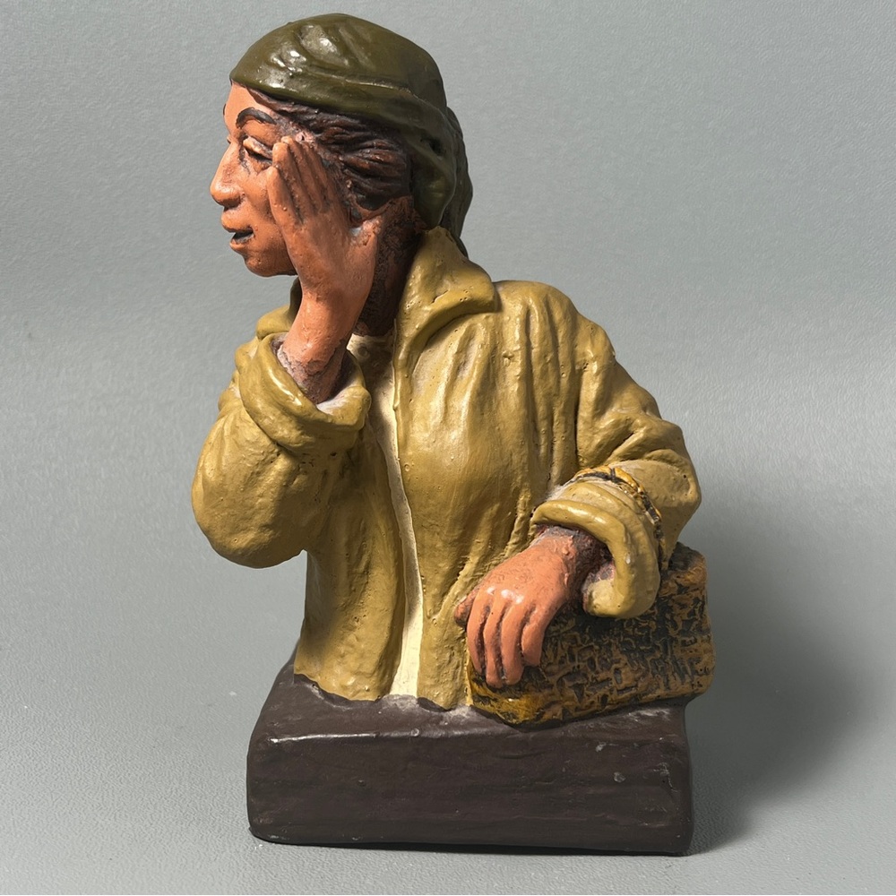 Kaplan Chalkware Whispering Woman Figure